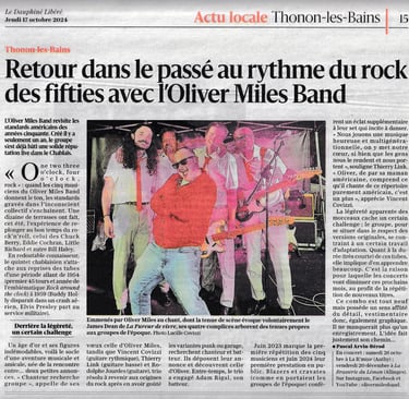 Article Oliver Miles Band du Dauphiné Libéré 17-10-24