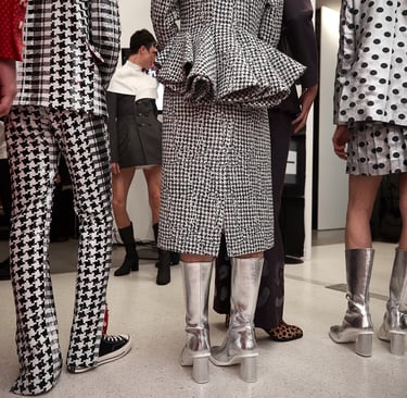 Benoît Daniel-Pham, oil painting, fashion illustration, fashion photography