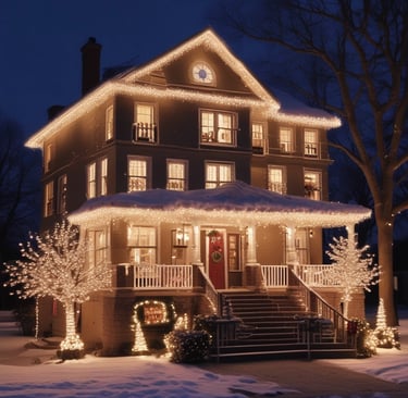 House with Christmas Lights