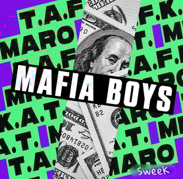 a pile of money with the words mafia boys