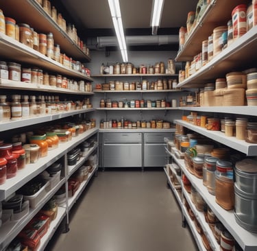 a store shelf with many different types of spices and spices
