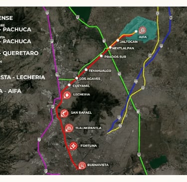 Ruta Tren Suburbano Conexión Lechería al AIFA