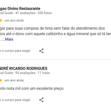 Outras Avaliações de Clientes no Google