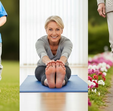 a woman doing yoga exercises on a mat