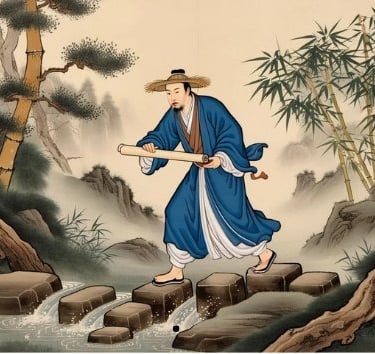 Mạc Đĩnh Chi cũng như các học trò nghèo vượt đồi lội suối vượt khó đi học
