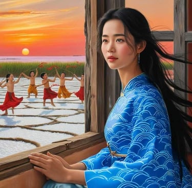 Nguyệt Ảnh Nhìn Cánh Đồng Muối Làng Quang Lang