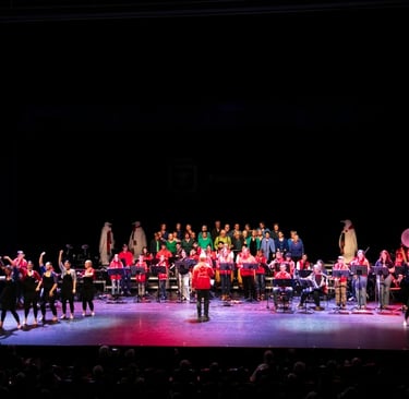 Joop de Pooter die als dirigent een orkest begeleidt