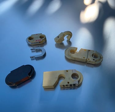 LaPenna lamp mock-up brackets with aluminum clasp