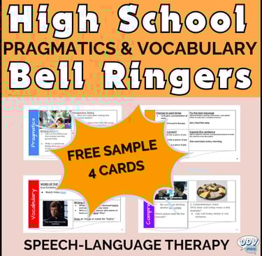 high school speech therapy activty