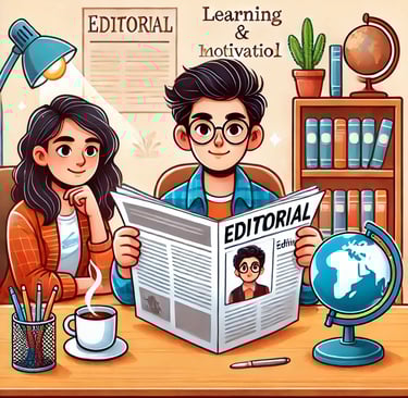 A student reading an editorial page