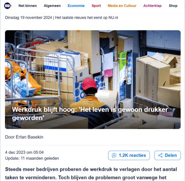 Nu.nl werkdruk artikel