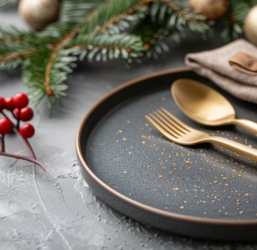 a plate with a fork and a fork on it