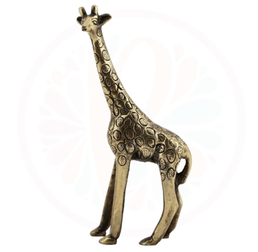 a giraffe statue of a brass