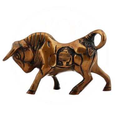 a bronze bull with a horse on it's back
