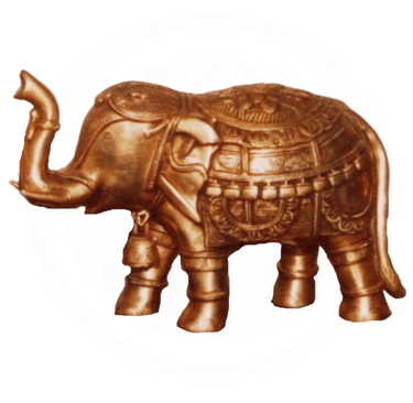 a bronze colored elephant statue