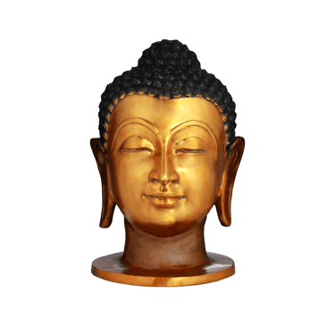 a golden buddha statue with a white background