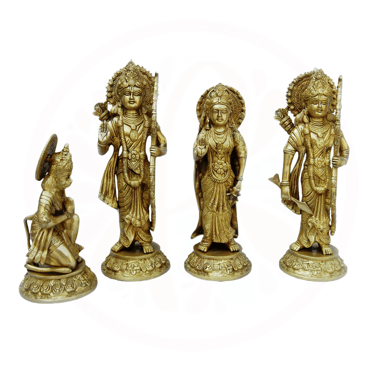 a group of four statues of hindu deities