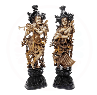 brass radha krishnaa design statue