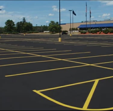 NEWLY STRIPED PARKING LOT