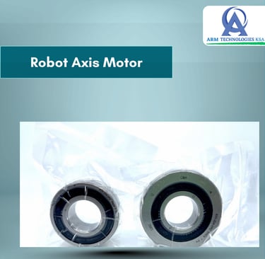 Precision robot axis motor bearings in protective packaging by ARM Technologies KSA.
