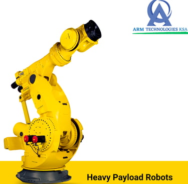 Heavy payload industrial robot arm by ARM Technologies KSA for automated manufacturing.