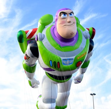 New Buzz Light Year Balloon, full body view, 2025