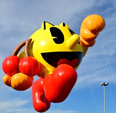 New Pac Man Balloon, side view, 2025