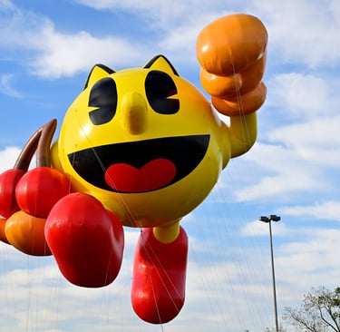 New Pac Man Balloon, front view, 2025