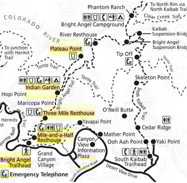 Grand Canyon - Bright Angel Trail map