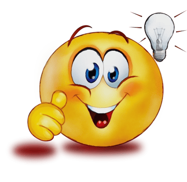 a smiley face with a light bulb bulb in the background