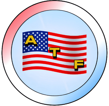 American Travel Logo - ATF - American flag with the letters ATF across it
