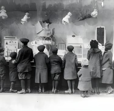 Macy's Holiday window NY, NY - year 1908