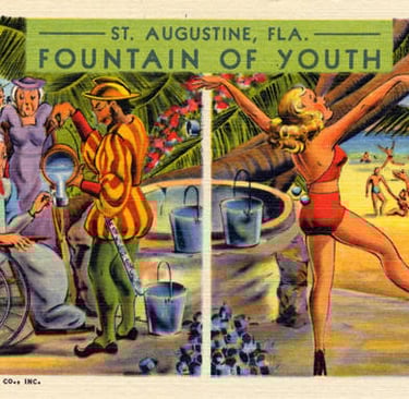 a postcard of a woman in a bikinisuit