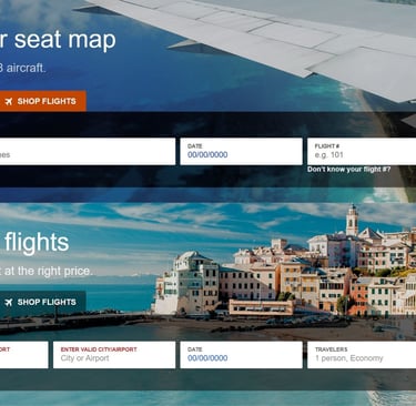 SeatGuru - seat map and shop flight search bars