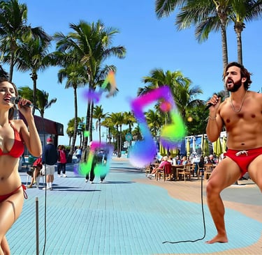 Singing in Public in a Swimsuit