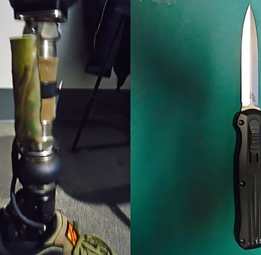 stiletto knife attached to a passenger’s prosthetic leg