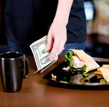 Tipping at a table service meal