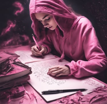 unknown person writing