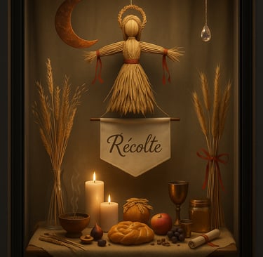 a picture of a table with bread and candles