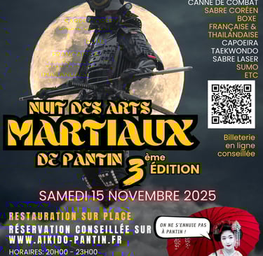 Nuit des arts martiaux de Pantin, 3è édition. 15 novembre 2025