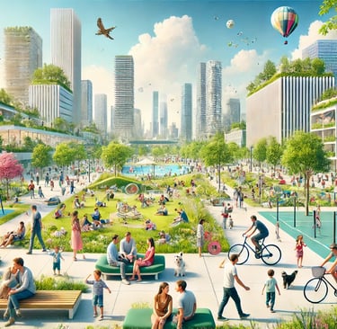Infraestrutura para uma Vida Urbana Amigável em interpretação IA