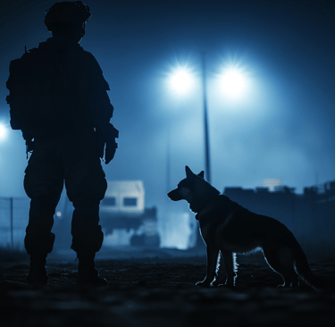 K9 and Handler in night operations.