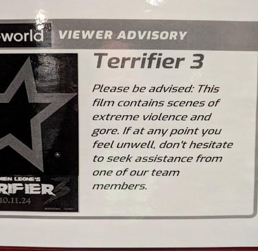 Cineworld advisory notice