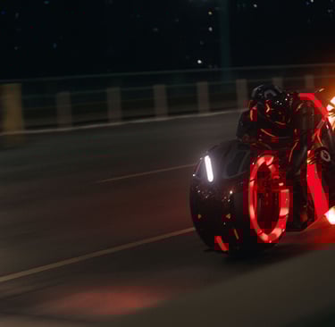 Tron: Ares - Ares on a lightcycle