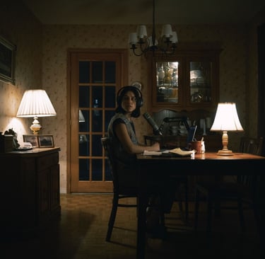 Evie (Nina Kiri) alone in the dark