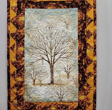 winter scene quilted wall hanging