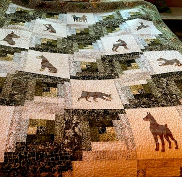doberman themed quilt