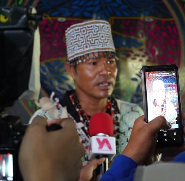 Roger Bardales an interview to the local press about issues indigenous peoples are facing-