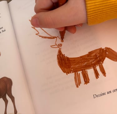 Dessin d’enfant inspiré du livre Kaïa et les animaux de la forêt enchantée – création artistique enf
