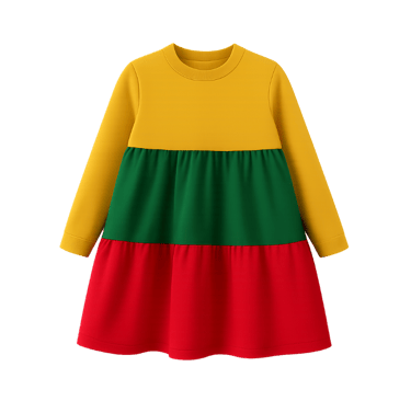 Vaikiška trispalvė suknelė